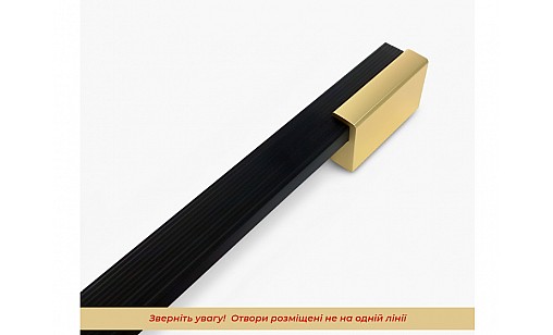 Ручка Bravo Viola (Long Viola) 560 мм чорний золото FX-184-560-04/16