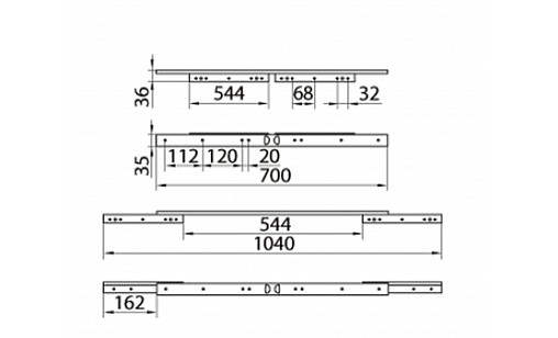 Механизм для раздвижного стола L-700мм