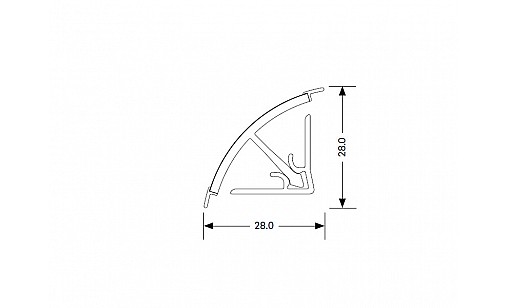 Плинтус 113 SOFT-LINE REHAU алюминий (5м)