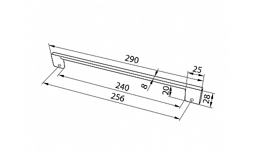 Ручка дуга D-705/256 G5 Нікель Матовий (Сатин) ДС СтандартЛайн