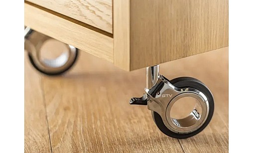 Меблевий ролик GIRA d 60 з фіксатором чорний   хром KM-GIRA-60MM-ZH-20 GTV