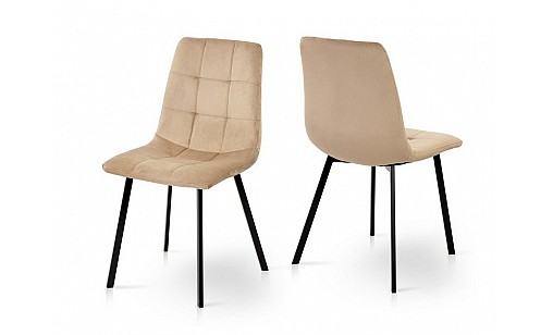 Стілець МЕНТОС чорний/велюр бежевий