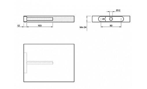 100-116701 Тримач скритого монтажу для полиць 24 мм Titan1 Hettich