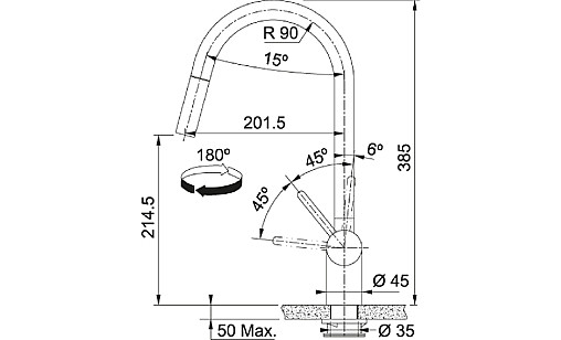Смеситель Franke 115.0590.047 Leda Neo Pull Down нерж.сталь