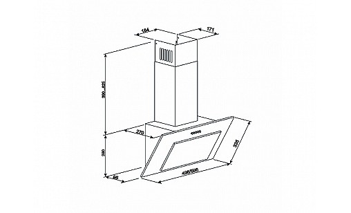 Витяжка  ELEYUS VERTICAL 1000 60 BL чорний