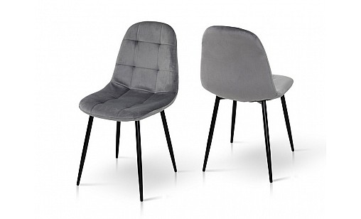 Стілець QUEST чорний/велюр сірий
