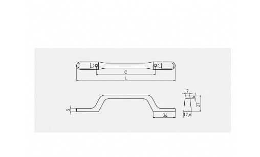 Ручка FLAVIO 320 мм Золота латунь UZ-FLAVIO-320-16 GTV
