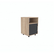 Тумба офисная Rita Дуб Сонома/Графит с роликами