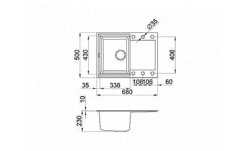 Мойка гранитная ELLECI EASY 135 tortora 43