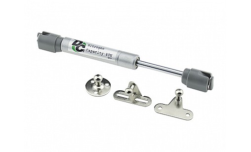 Амортизатор газовий для ДСП 40N короткій 160мм, мідне кільце, 3 кріплення GSX, сірий ДС ПреміумЛайн