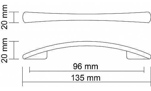 Ручка DN 90/96 G6 Хром Матовый (Алюминий) ДС ОптимаЛайн