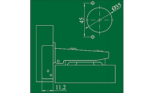 Завіс накладний ДС ЄвроЛайн