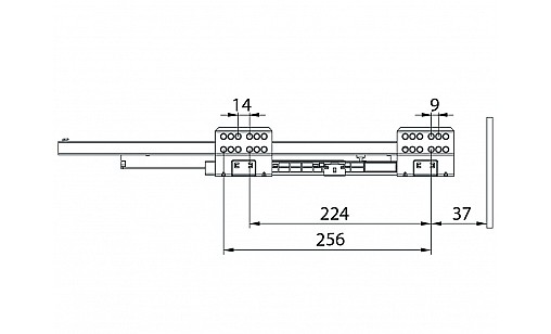 Тандембокс SLIM 16мм L-500мм  Н-86мм Графіт ДС ПреміумЛайн