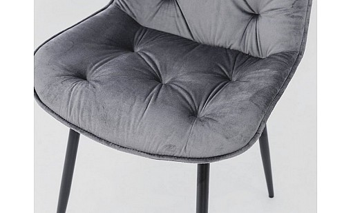 Стілець ПРАДО чорний/велюр сірий Стілець ПРАДО чорний/велюр сірий