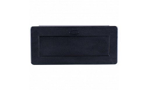 Блок врезной на 2 розетки и 2 USB разъёма с подъёмной крышкой Чёрный Блок врезной на 2 розетки и 2 USB разъёма с подъёмной крышкой Чёрный