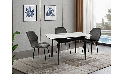 Стіл обідній НЕПТУН 950(1250)*750*760 бетон сіро-бежевий/чорний Стіл обідній НЕПТУН 950(1250)*750*760 бетон сіро-бежевий/чорний