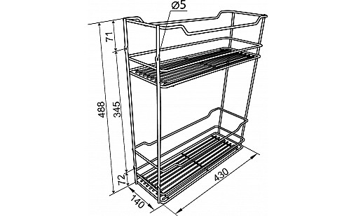 Карго-корзина 200/2 Хром левая / правая  ДС