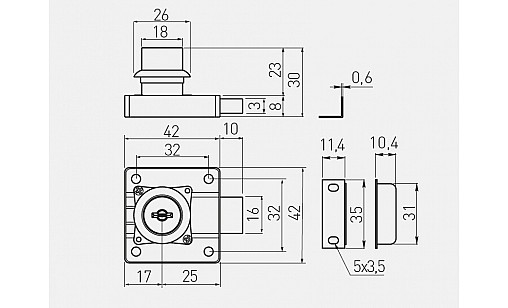 Замок квадратний черный 138   цифровой ключ ZZ-CF-138-20 GTV