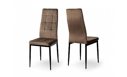 Стілець АЙС чорний/велюр тобакко