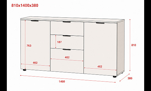 Комод ASTI-5 Графитовый