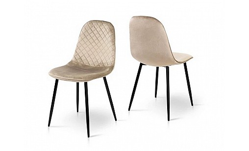 Стілець МАРС чорний/велюр мокрий пісок