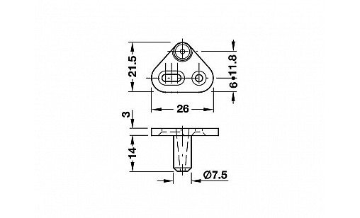 Стопор до затискувача, цамак гальванізований226.57.708 Hafele