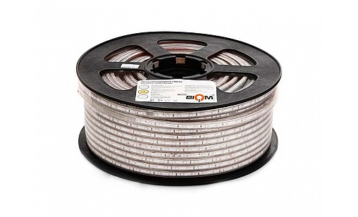 Стрічка світлодіодна герметична 220V 3014-120-7W IP68 CW холодний білий Biom JL