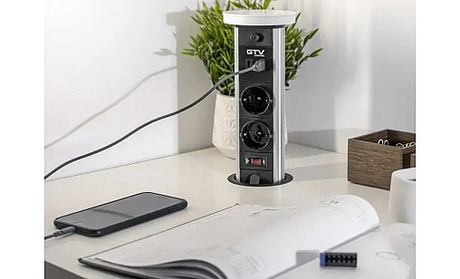 Блок розеток GTV CAMINO 100 мм 2 розетки SCHUKO USB A C QC WC 10W провід 1,5 м Білий AE-BPW2SCAM-10 Блок розеток GTV CAMINO 100 мм 2 розетки SCHUKO USB A C QC WC 10W провід 1,5 м Білий AE-BPW2SCAM-10