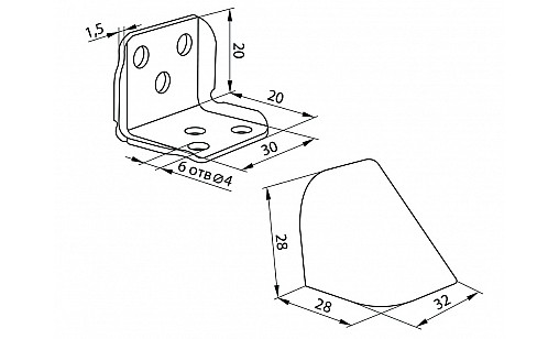 Уголок металлический двойной с накладкой яблоня ДС Уголок металлический двойной с накладкой яблоня ДС