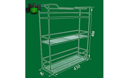 Карго-кошик 150/3 емаль Білий лівий / правий ДС