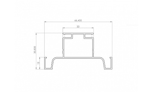 Профіль фронтальний алюмінієвий U (фасад без ручок) ЧОРНИЙ МАТ L = 4,2м 5450.01.420.21.06