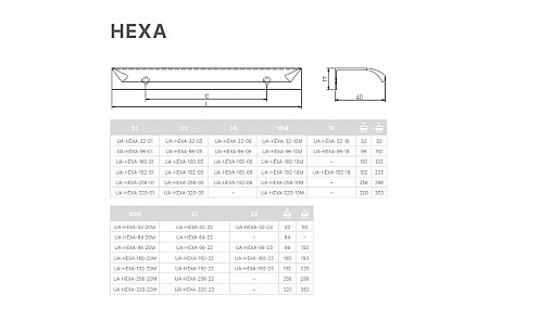 Ручка HEXA 32 мм Алюміній UA-HEXA-32-05 GTV Ручка HEXA 32 мм Алюміній UA-HEXA-32-05 GTV