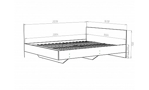 Ліжко Avrora 1638х2036х700 Графіт/Тахо