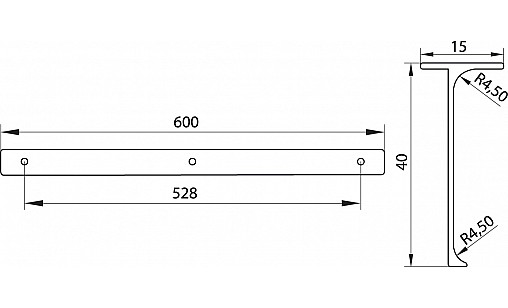 Планка стыковочная R3 угловая на столешницу 38мм ДС СтандартЛайн Планка стыковочная R3 угловая на столешницу 38мм ДС СтандартЛайн