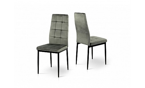 Стул АЙС черный/велюр пепельный