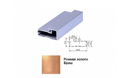 Профиль рамочный SD-102 розовое золото браш, 5,5м