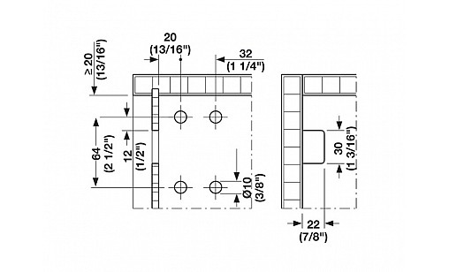 Подвес для шкафа сталь оцинкованная до 120 кг, левый 290.40.902 Hafele/Camar 807