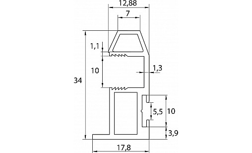 Профіль Модена вертикальний R-образний з пазом L-5,1м Димчастий Сірий ДС ПрофіЛайн Профіль Модена вертикальний R-образний з пазом L-5,1м Димчастий Сірий ДС ПрофіЛайн