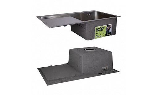 Мойка нержавеющая LIDZ H7849L Brush 3,0/1,0 мм с дозатором и корзиной крыло слева Мойка нержавеющая LIDZ H7849L Brush 3,0/1,0 мм с дозатором и корзиной крыло слева