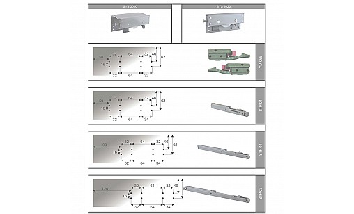 Розсувна система SKS 3000 на 2 двері з механізмом дотягу Розсувна система SKS 3000 на 2 двері з механізмом дотягу