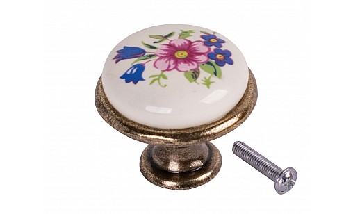 Ручка DG 191 G4/MLK1 Бронза Античная/Розовый Цветок ДС ОптимаЛайн