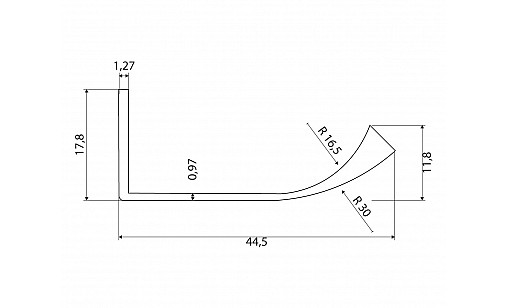 Ручка профільна UA 04/1180 ZM Золото Матове ДС