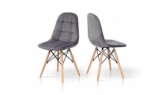 Стілець ДЖАСТІН , велюр сірий