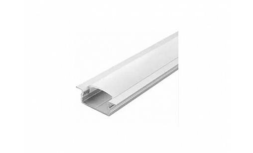 Профіль алюмінієвий LED врізний неанод. білий   матовий розсіювач 6,7*16,4 2м ПФ-19/2