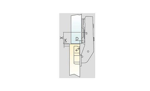 Петля равнолежащая 90° Metalla D SM N с доводчиком сталь никелированная шаблон 45 x 9.5 под шуруп 315.01.740 Hafele