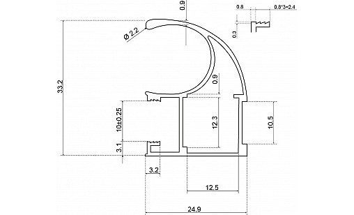 Профіль вертикальний відкритий L-5,1м Шампань ДС ОптимаЛайн Профіль вертикальний відкритий L-5,1м Шампань ДС ОптимаЛайн