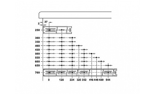 Напрямна телескопічна L-550 мм повний висув 422.87.956 Hafele