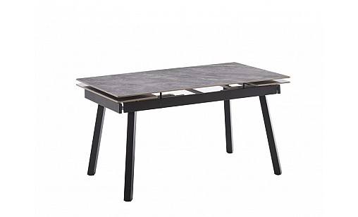 Стол обеденный БАСТИОН 1400(2000)*800*760 армани грей/черный