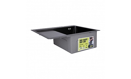 Мийка нержавіюча LIDZ H6350BL PVD Black Brush 3,0/1,0 мм (45589) з дозатором крило ліворуч чорний Мийка нержавіюча LIDZ H6350BL PVD Black Brush 3,0/1,0 мм (45589) з дозатором крило ліворуч чорний