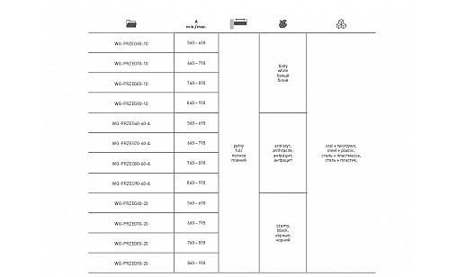 Полиця з перегородками з дотягом ELITE 700 мм графіт WG-PRZEG70-60-A GTV